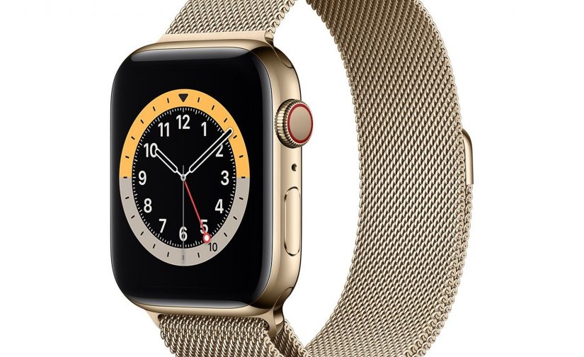 Apple Watch Series 6 44mm Gold Stainless Steel Case with Gold Milanese Loop - GPS + Cellular